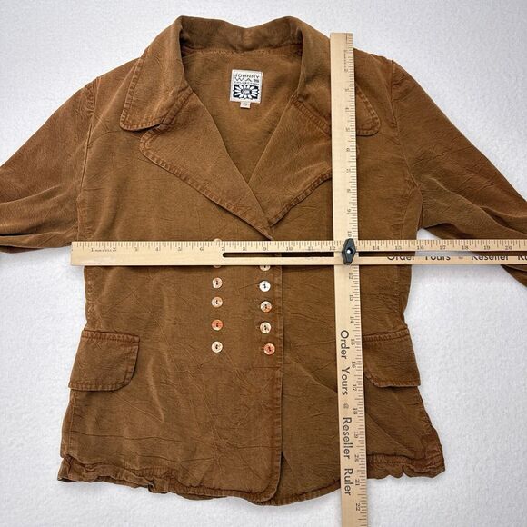 Vintage Johnny Was Jacket Size Small Brown Double Breasted‎ Blazer Boho Indie - Picture 8 of 10